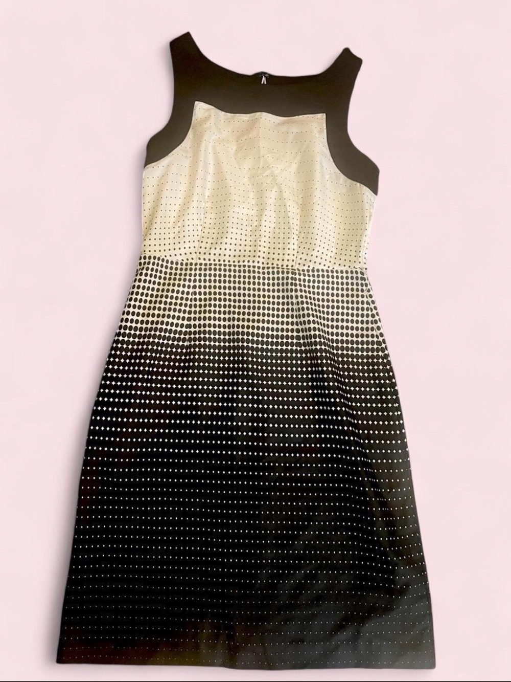 The Limited Black and Cream Ombre Dot Sleeveless Sheath Dress